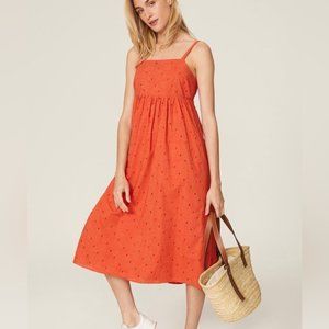 Madewell Floral Eyelet Midi Babydoll Dress